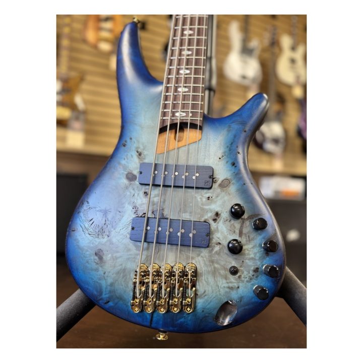 Ibanez SR6605 Prestige 5-String Bass Ghost Fleet Blue Burst